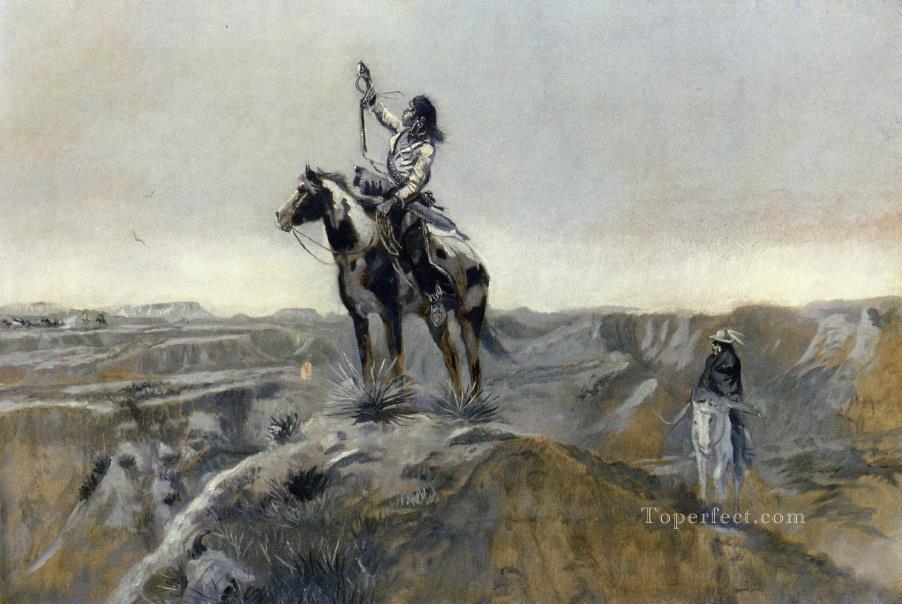 war Charles Marion Russell American Indians Oil Paintings